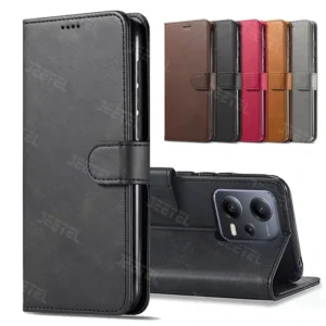 کیف چرمی Xiaomi Redmi Note 12 Pro Plus مدل لپ تاپی جاکارتی دار