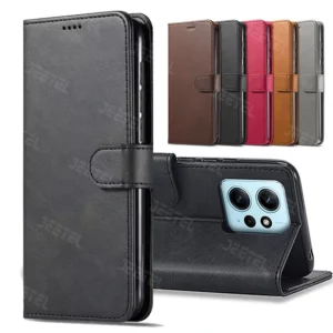 کیف چرمی Xiaomi Redmi Note 12 4G مدل لپ تاپی جاکارتی دار