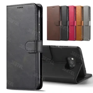 کیف چرمی Xiaomi POCO X3 Pro مدل لپ تاپی جاکارتی دار (محافظ لنزدار)