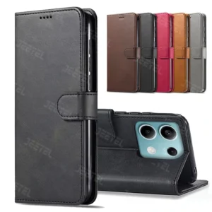 کیف چرمی Xiaomi Redmi Note 13 5G مدل لپ تاپی جاکارتی دار