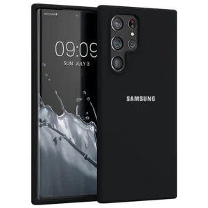 کاور سیلیکونی تک رنگ اورجینال Samsung Galaxy S22 Ultra مدل پاک کنی اصل (محافظ لنزدار)