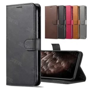 کیف چرمی Xiaomi 14T مدل لپ تاپی جاکارتی دار (محافظ لنزدار)