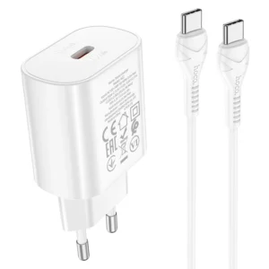 شارژر دیواری 25W به همراه کابل 1 متری Type-C از برند هوکو مدل Hoco N22 (نسخه اورجینال تاییدیه EURO)