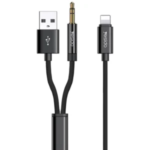 کابل مبدل AUX مدل Lightning به USB-3.5mm از برند یسیدو Yesido YAU18 (100% اورجینال)