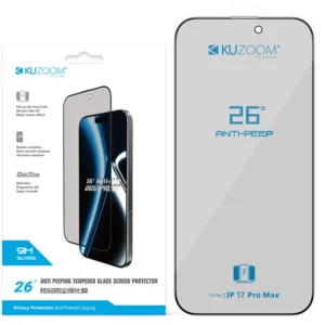 گلس حریم خصوصی اورجینال گوشی iPHONE 17 Pro Max مدل KUZOOM Double side 26°