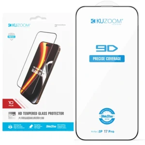 گلس اورجینال گوشی iPHONE 17 Pro مدل KUZOOM 9D HD Precise Coverage