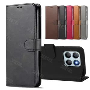 کیف چرمی Honor X7C مدل لپ تاپی جاکارتی دار (محافظ لنزدار)