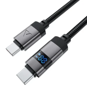 کابل دوسر USB-C با نشانگر سرعت شارژ دیجیتال به توان 60W مدل AceFast C15-03 (نسخه اورجینال + گارانتی شرکتی)