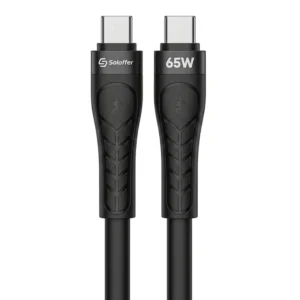 کابل سیلیکونی فست شارژ 65W دو سر USB-C مدل Soloffer CC-87C (اورجینال+گارانتی)
