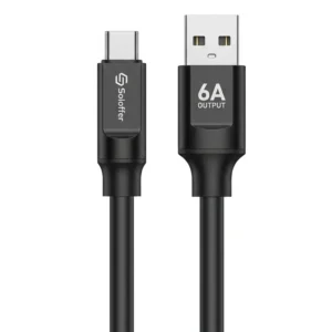 کابل سیلیکونی 6A فست شارژ Type-C مدل Soloffer CC-82 (اورجینال+گارانتی)