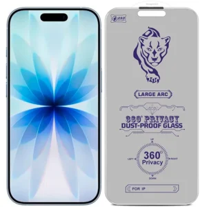 گلس پرایوسی 360 درجه مناسب برای iPhone 15 / iPhone 16 به همراه توری اسپیکر (بدون حاشیه مشکی)