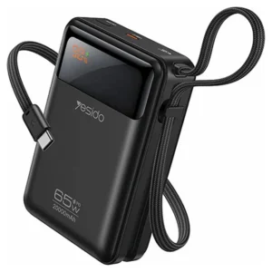 پاوربانک فست شارژ 20.000Mah به همراه کابل با توان 65W از برند YESIDO YP97 (100% اورجینال)