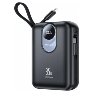 پاوربانک فست شارژ 20.000Mah به همراه کابل با توان 35W از برند YESIDO YP94 (100% اورجینال)