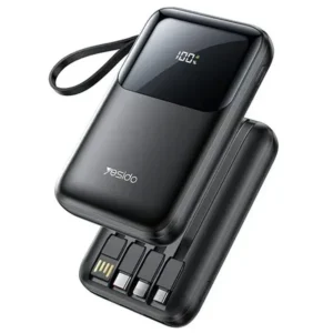 پاوربانک فست شارژ 10.000Mah به همراه 4 کابل سرخود با توان 22.5W از برند YESIDO YP71 (100% اورجینال)