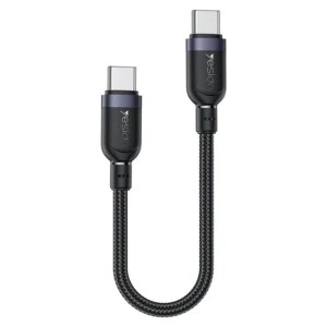 کابل فست شارژ Dual Type-C مدل 30 سانتی متری 60 وات از برند YESIDO CA188 (100% اورجینال)
