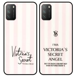 قاب پشت گلس دخترانه مدل ویکتوریا سیکرت برای گوشی Xiaomi Poco M3 طرحدار فانتزی آنجل و بیوتی Victoria Arrival Glass case