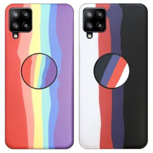 قاب موبایل imd سامسونگ Samsung Galaxy A22 4G / M32 4G رنگین کمانی مناسب برای استایل های خاص مردانه و زنانه در دو طرح کاپوچینو و آلفردو
