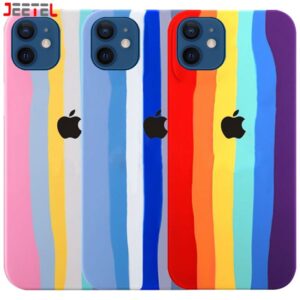 کاور سیلیکونی گوشی ایفون IPHONE 12 Pro مدل رنگین کمانی (ویتنامی اصل)