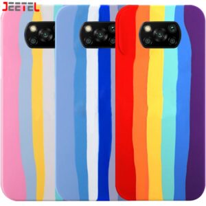 قاب سیلیکونی گوشی شیائومی Xiaomi Poco X3 NFC مدل رنگین کمانی (ویتنامی اصل)