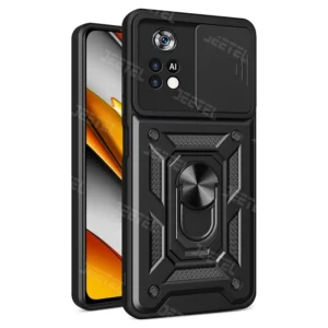 قاب کشویی بتمنی مدل آهنربایی هولدردار برای گوشی Xiaomi Poco M4 Pro 4G طرح اسلاید آرمور