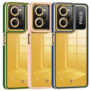 قاب اورجینال الکتروپلیتینگ Xiaomi Poco X5 Pro مدل دور طلایی اسپیس