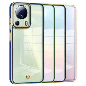 قاب اورجینال الکتروپلیتینگ Xiaomi 13 Lite مدل دور طلایی پشت شفاف