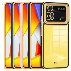 قاب اورجینال الکتروپلیتینگ Xiaomi Poco M4 Pro (4G) مدل دور طلایی اسپیس