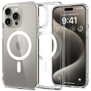 قاب اورجینال مگ سیف برای گوشی IPHONE 15 Pro Max تمام شفاف از برند Berlia